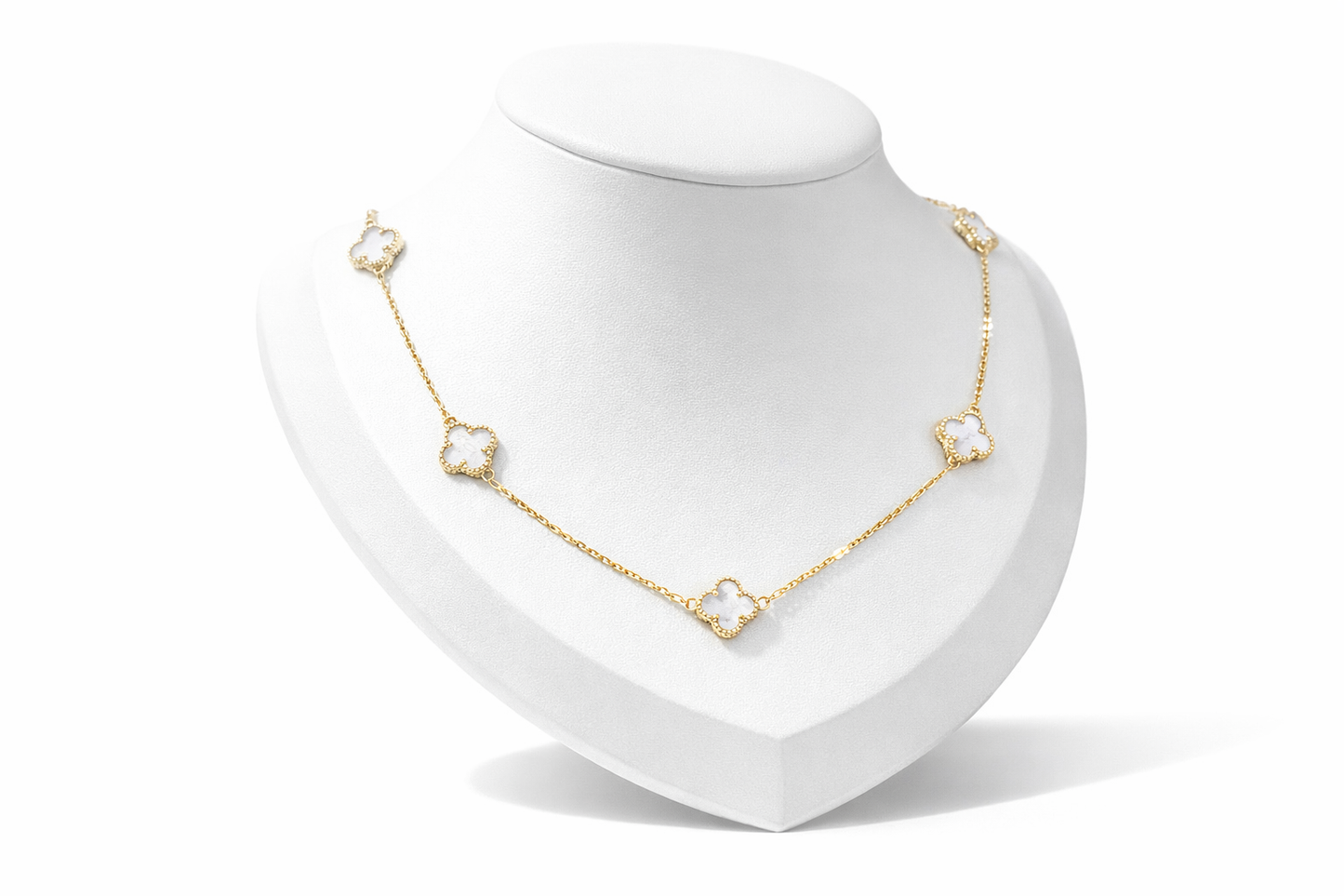 Pearl Clover Necklace Sterling Silver 925 (gold)-8.5mm