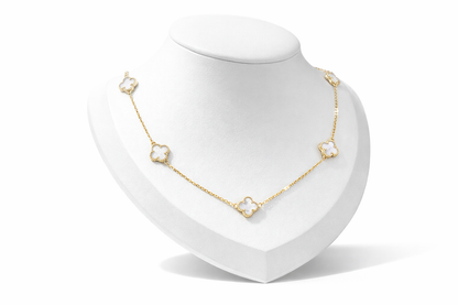 Pearl Clover Necklace Sterling Silver 925 (gold)-8.5mm