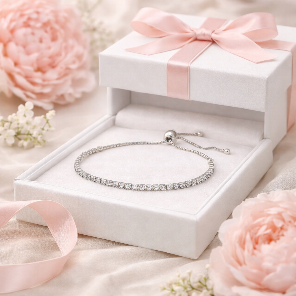 Tennis Adjustable W/cz - Sterling Silver 925
