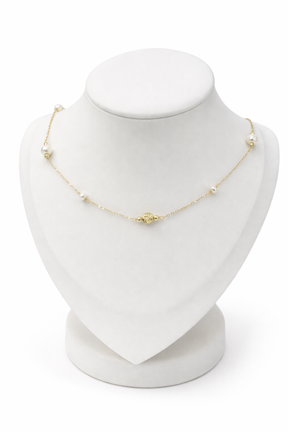 Aurora Pearl Gold Necklace – 925 Silver