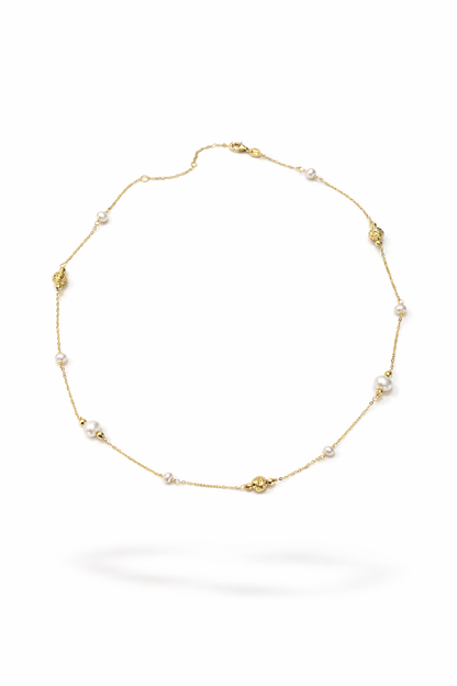 Aurora Pearl Gold Necklace – 925 Silver
