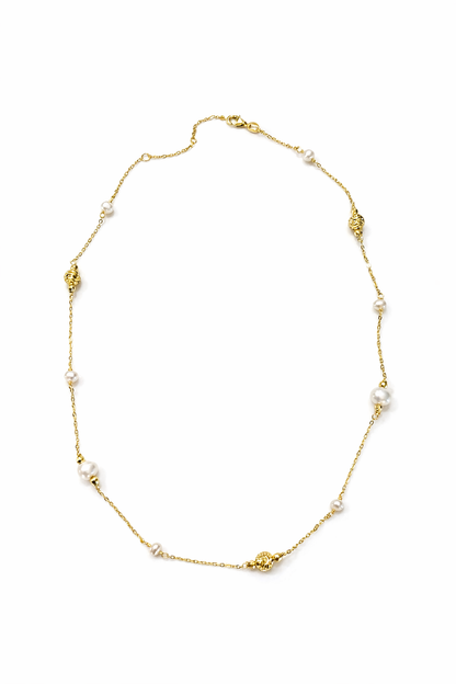 Aurora Pearl Gold Necklace – 925 Silver