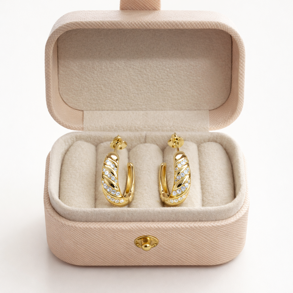Roma  Hoops Earrings Sterling Silver 925