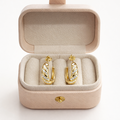 Roma  Hoops Earrings Sterling Silver 925