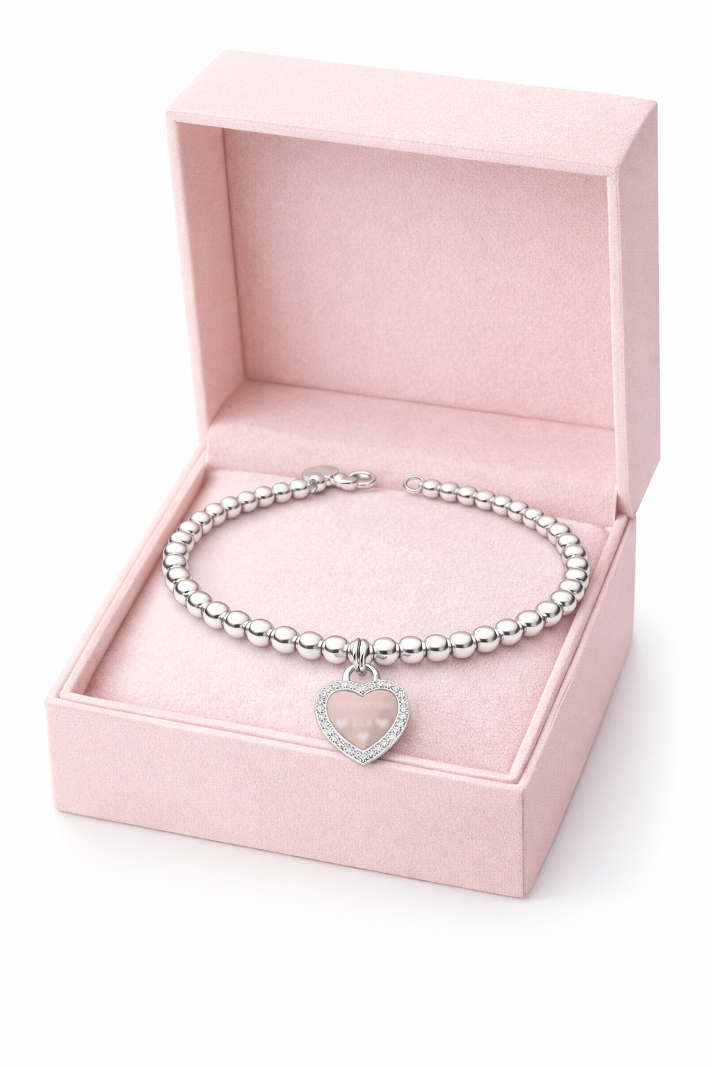 Heart Bracelet Beaded Sterling Silver 925
