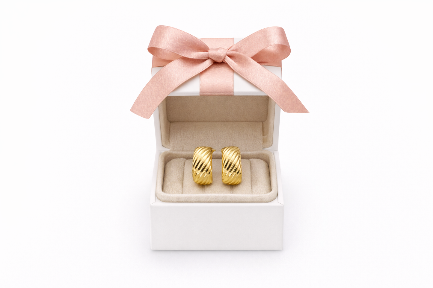 Golden Twist Hoops Earrings Sterling Silver 925