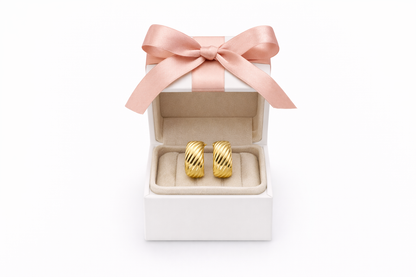 Golden Twist Hoops Earrings Sterling Silver 925