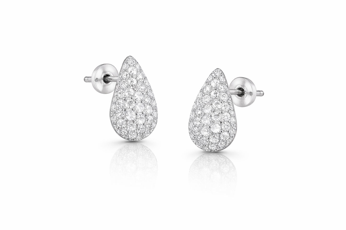 Luna Sparkle Stud Earrings Sterling Silver 925