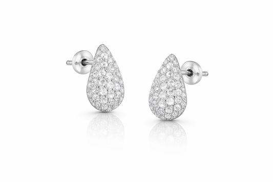 Luna Sparkle Stud Earrings Sterling Silver 925
