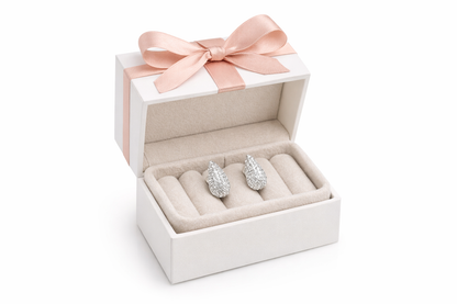 Luna Sparkle Stud Earrings Sterling Silver 925