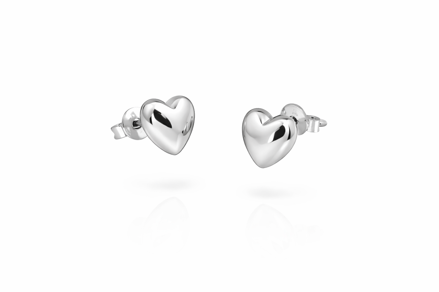 Amore Heart Stud Earrings Sterling Silver 925-10mm