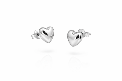 Amore Heart Stud Earrings Sterling Silver 925-10mm