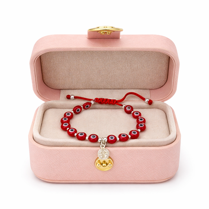 Eye Evil Bracelet Adjustable for Kids with Saint Benedict Sterling Silver 925