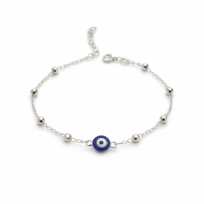 Blue  Evil Eye Bracelet 925 Sterling Silver