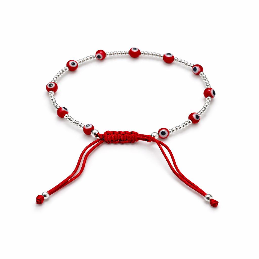 Evil Eye Bracelet Adjustable Sterling Silver 925
