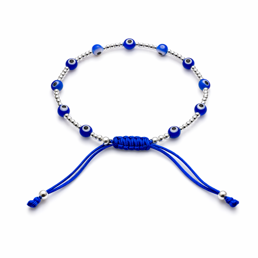 Evil Eye Bracelet Adjustable Sterling Silver 925