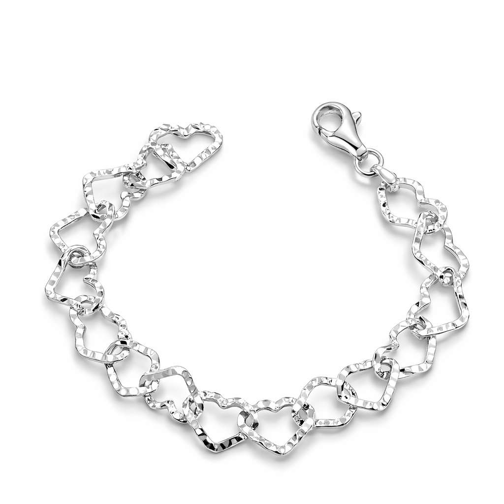 Forever Hearts Bracelet (6mm) Sterling Silver 925- 7 “