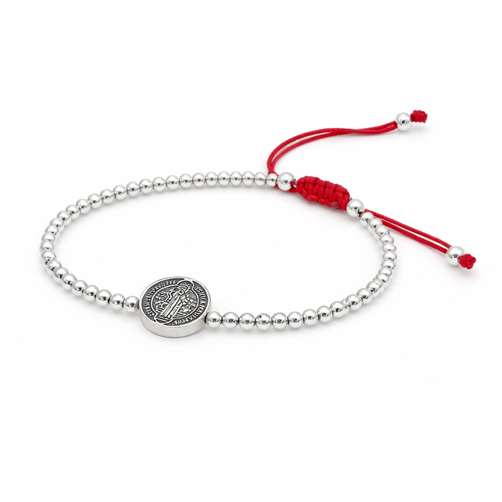 Saint Benedict  Bracelet, Religious-Protection Sterling Silver 925