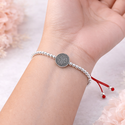 Saint Benedict  Bracelet, Religious-Protection Sterling Silver 925