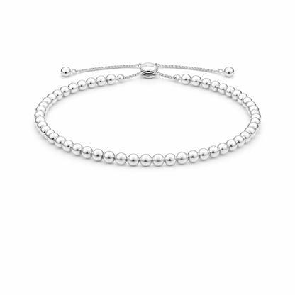 Beaded Adjustable Bracelet Sterling Silver 925