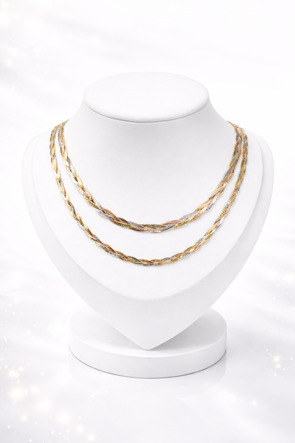 Triple Glow  Necklace -Sterling Silver 925