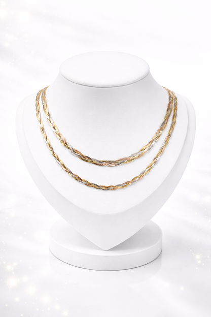Triple Glow  Necklace -Sterling Silver 925