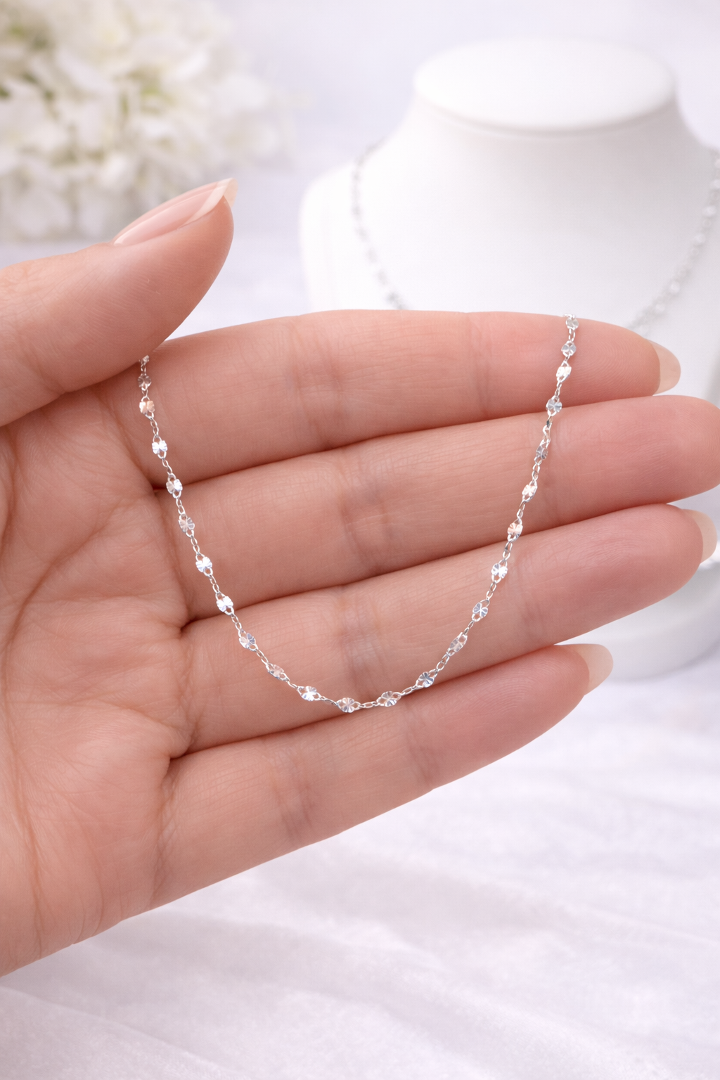 Mini Fiorentina Chain Necklace ,18”, 20 “ and 22” Sterling Silver 925