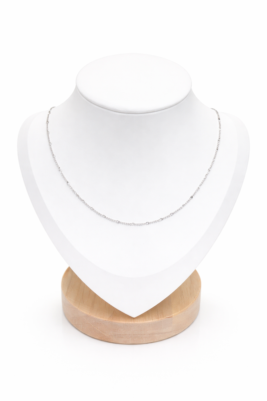 Mini Trebol Chain Necklace Sterling Silver 925 20”