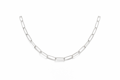 Paper Clip l  Chain 3 mm Necklace Sterling Silver 925