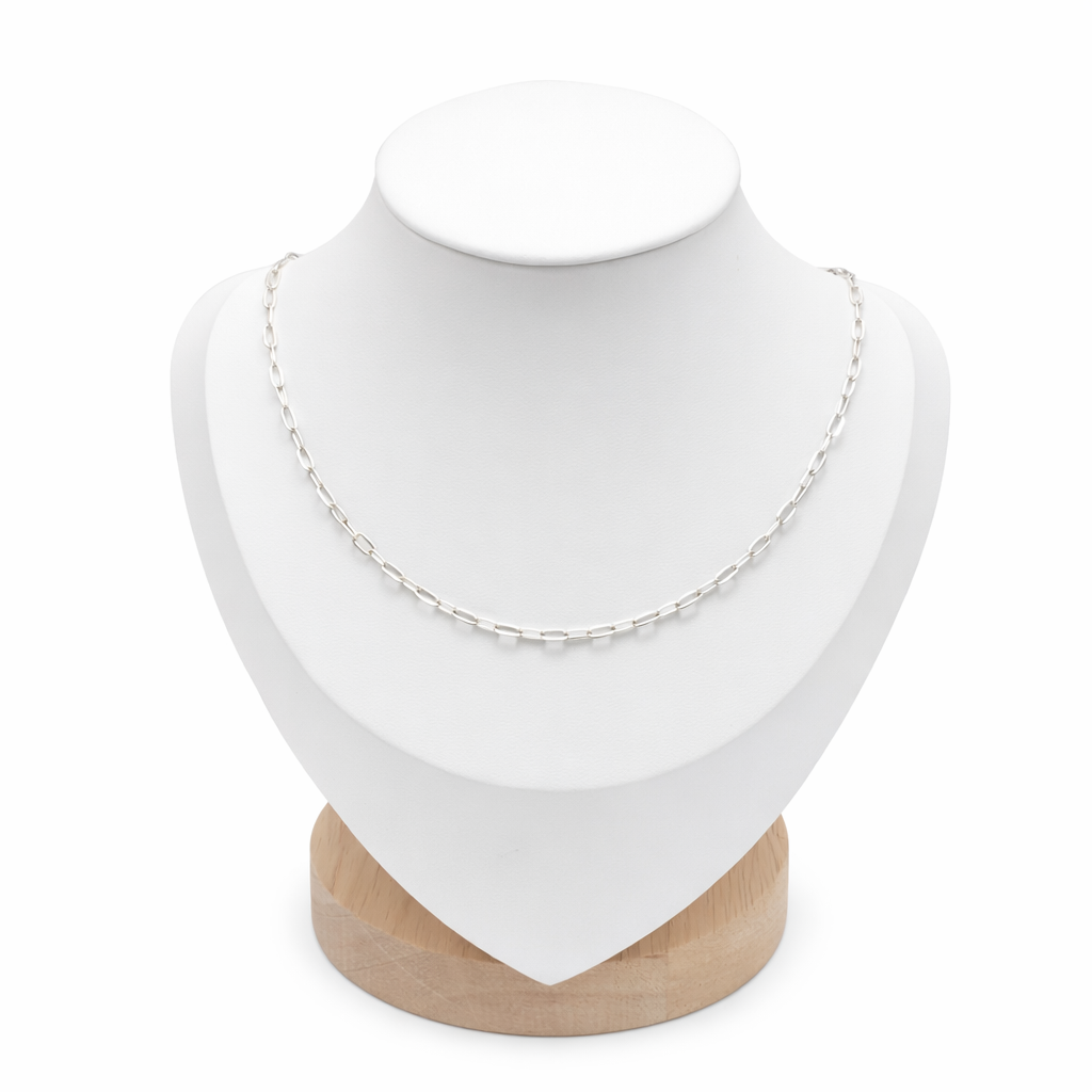 Paperclip  Chain 2 mm Necklace -Sterling Silver 925