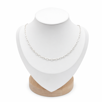 Paperclip  Chain 2 mm Necklace -Sterling Silver 925