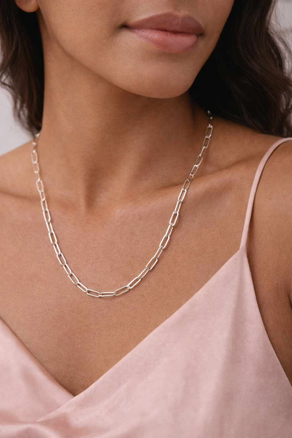Paperclip (3mm) Chain Necklace Sterling Silver 925
