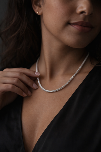 Valerie Necklace Sterling Silver 925 19 inch -3mm