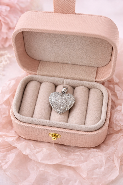 Heart Pendant CZ Sterling Silver 925
