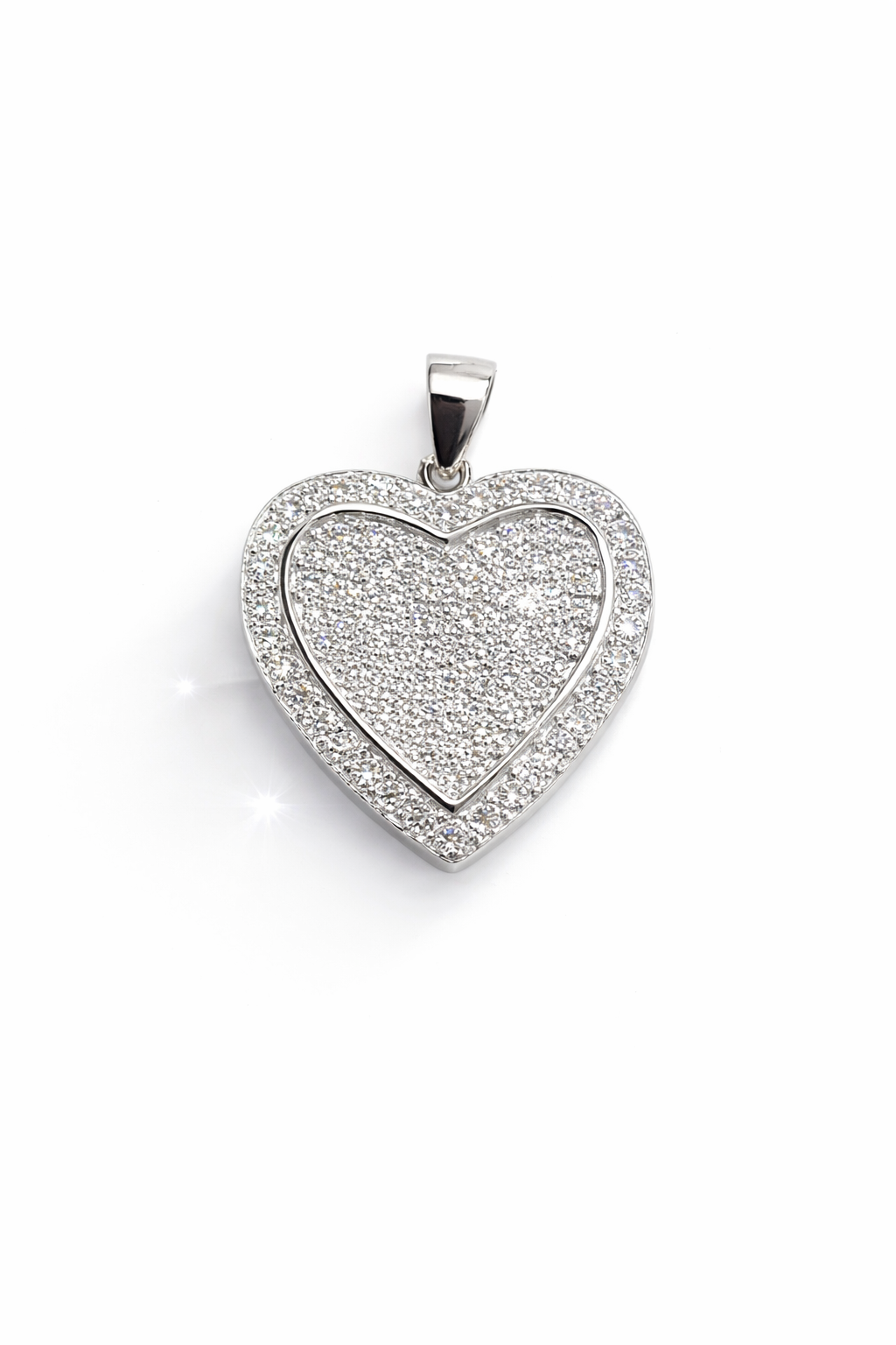 Heart Pendant with CZ - Sterling Silver 925