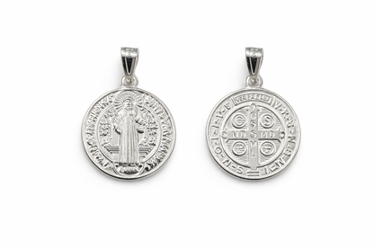 Saint Benedict Pendant Sterling Silver 925 - 1.3”