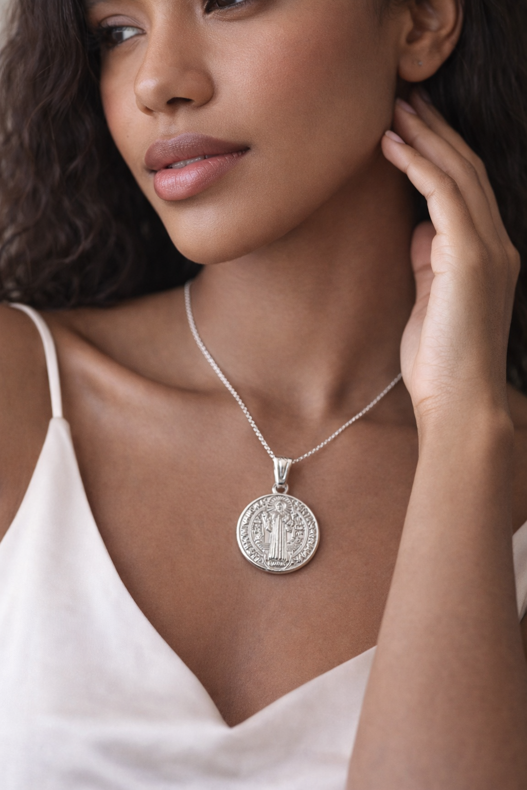 Saint Benedict Pendant Sterling Silver 925 - 1.3”