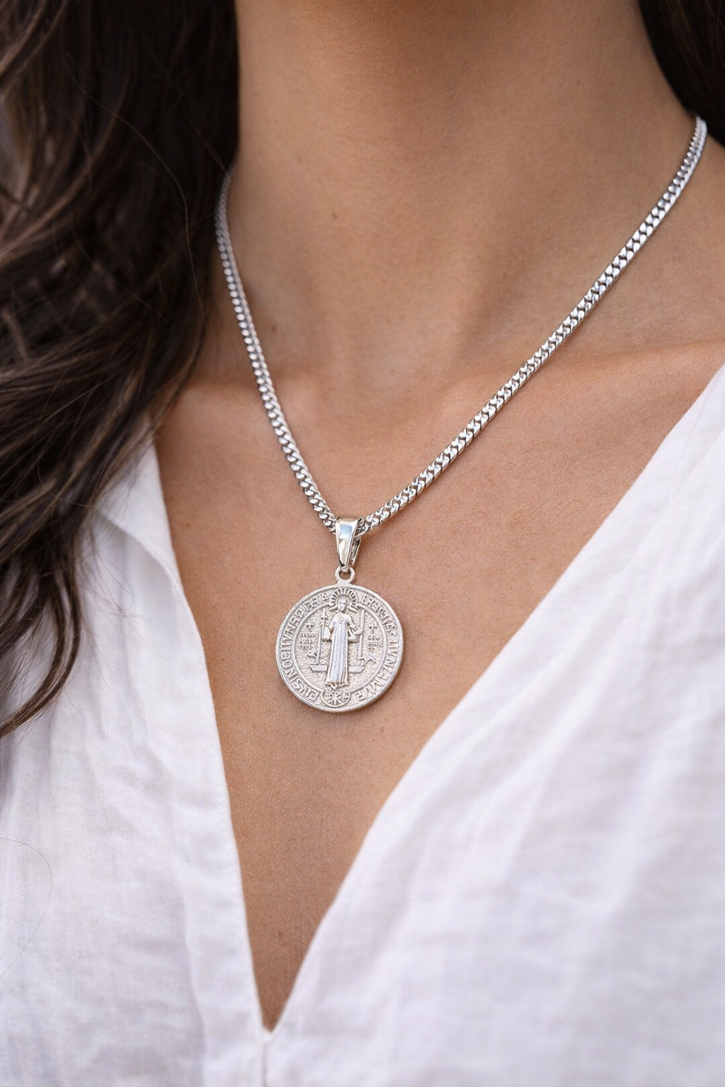 Saint Benedict Pendant Sterling Silver 925 -1.25 “