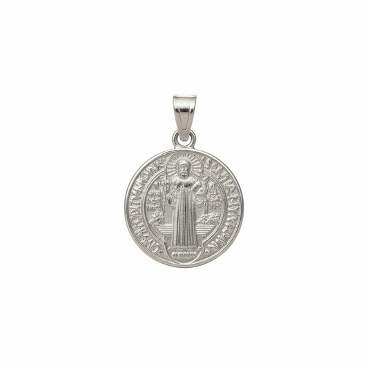Saint Benedict Pendant Sterling Silver 925 - 1.3”
