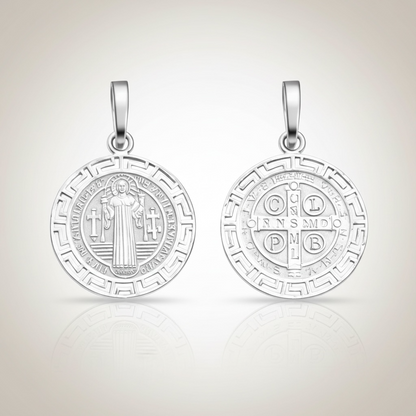 Saint Benedict Pendant Sterling Silver 925 - 1.35”