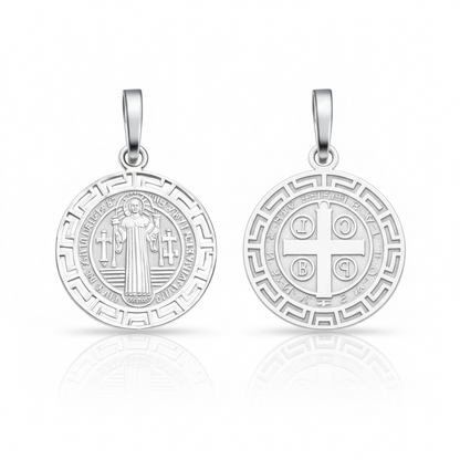 Saint Benedict Pendant Sterling Silver 925 - 1.35”
