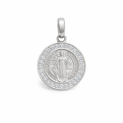 Small Saint Benedict Medal  0.7 inch – 925 Sterling Silver