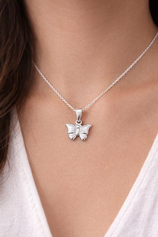 Bella Butterfly Pendant 925 Sterling Silver-o.75”