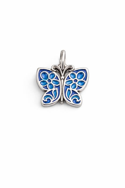 Butterfly Pendant Sterling Silver 925 Available in color pink - blue