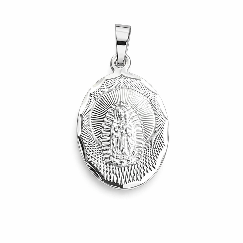 Our Lady of Guadalupe Pendant Sterling Silver 925- 1.7”