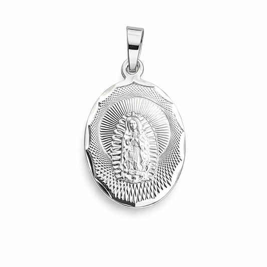 Our Lady of Guadalupe Pendant Sterling Silver 925- 1.7”