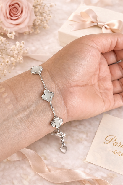 Pearl Baby Clover Bracelet 925 Sterling Silver