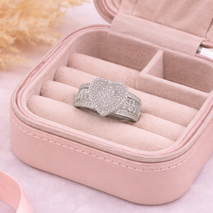 Heart Crystal Ring CZ - 925 Sterling Silver