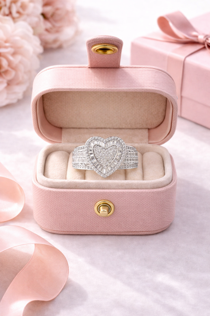 Queen of Hearts Ring CZ 925 Sterling Silver