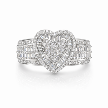 Queen of Hearts Ring CZ 925 Sterling Silver